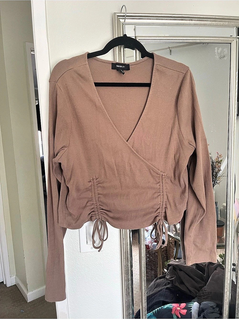 Forever 21 Wrap Blouse in Brown Size 3X Like New